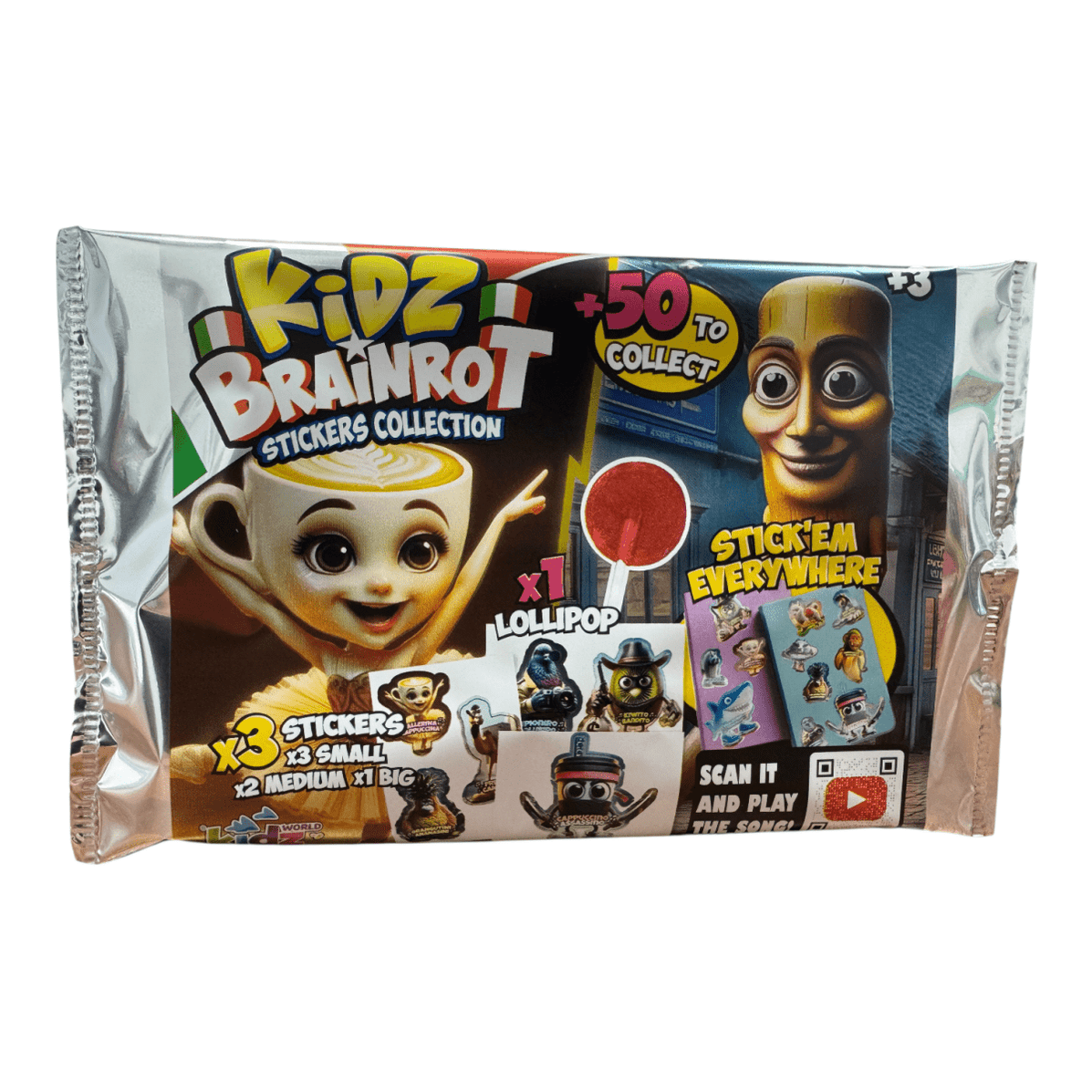 Kidz BRAINROT Stickers Collection With Lollipop — Happy Candy UK LTD