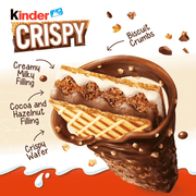 Kinder CRISPY Wafer Chocolate & Hazelnut Bar Multipack 5x34g