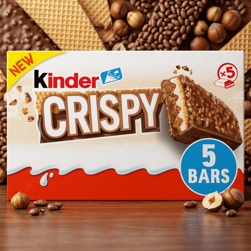 Kinder CRISPY Wafer Chocolate & Hazelnut Bar Multipack 5x34g