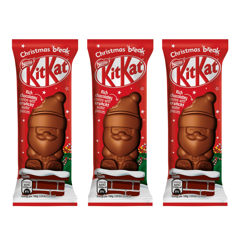 Kit Kat Santa 3 Pack Milk Chocolate Christmas Figure 3x29g