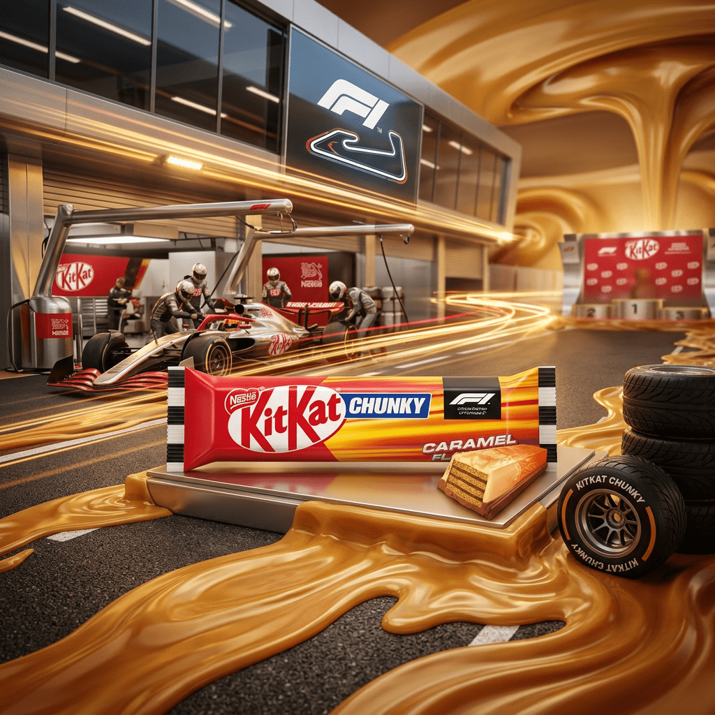 KitKat F1 Chunky Caramel Flavour Milk Chocolate Bar 40g — Happy Candy ...