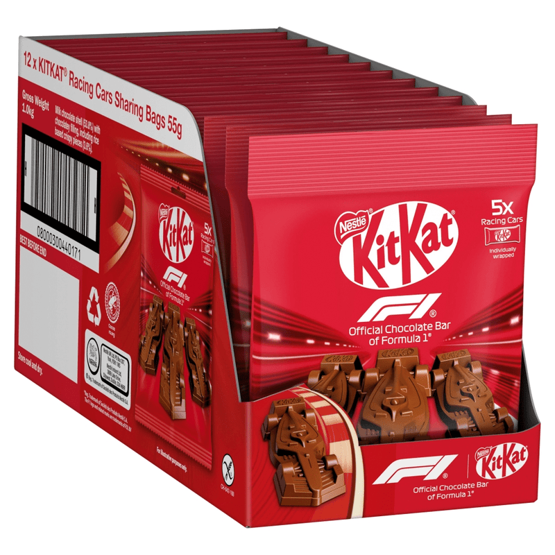 KitKat Formula 1 (F1) Chocolate Car Figure 5 Pack Multipack BULK BOX (12x55g)