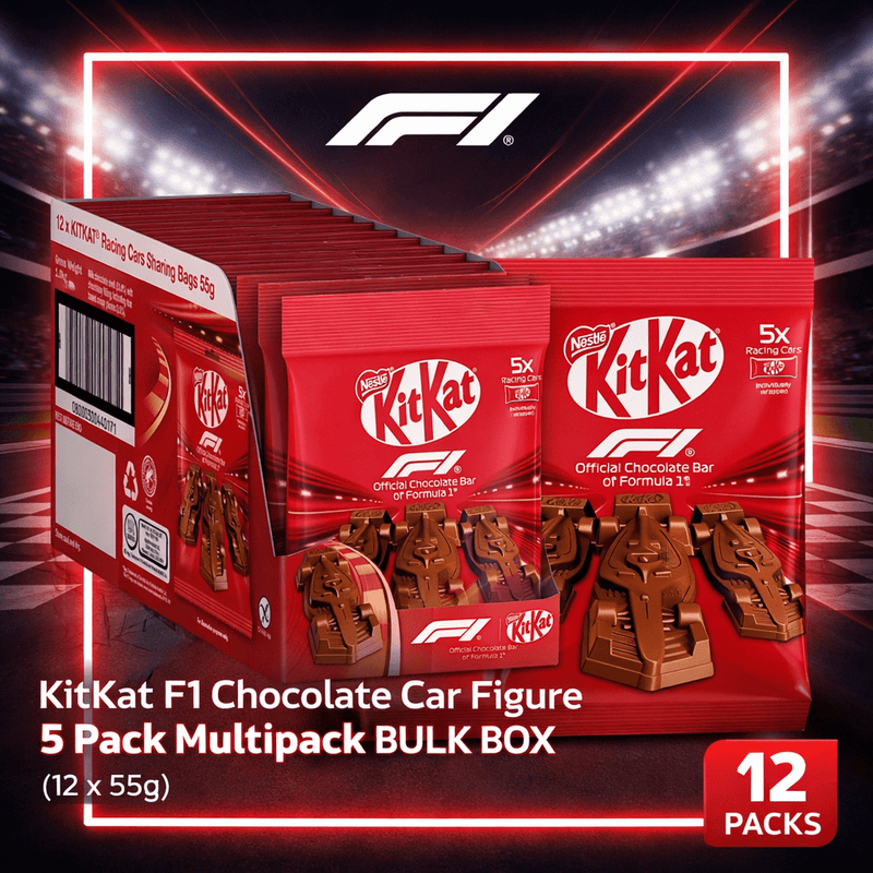 KitKat Formula 1 (F1) Chocolate Car Figure 5 Pack Multipack BULK BOX (12x55g)