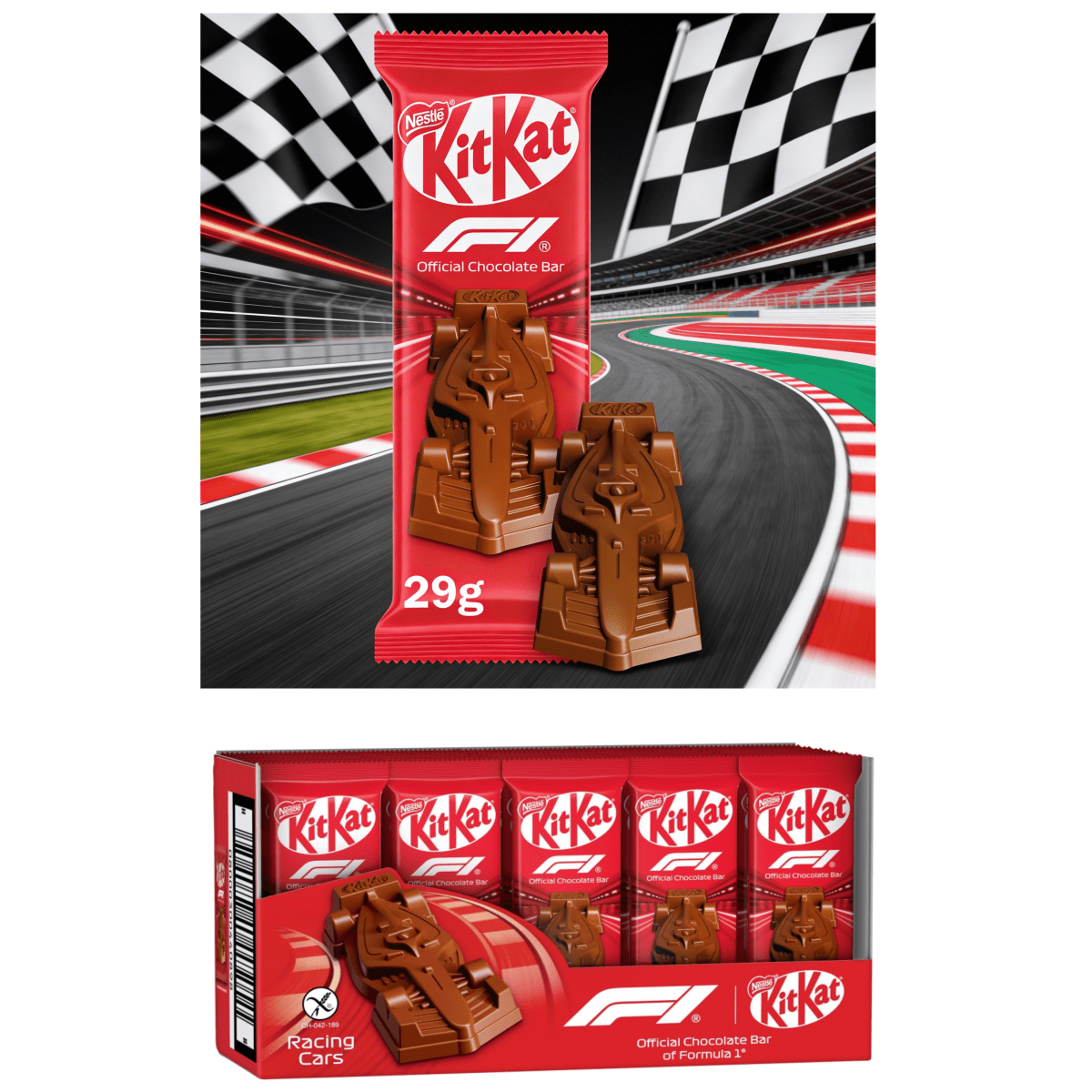 KitKat Formula 1 F1 Chocolate Car Figure BULK BOX 30x29g Happy kitkat-formula-1-f1-chocolate-car-figure-bulk-box-30x29g-happy
