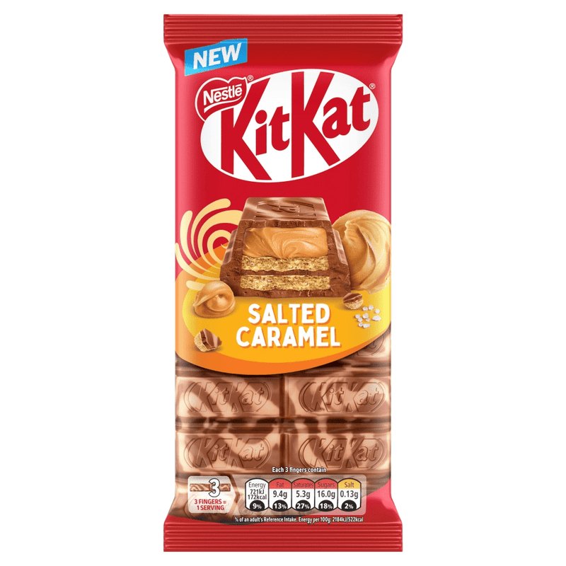KitKat Salted Caramel Chocolate Sharing Bar 99g - Happy Candy UK LTD
