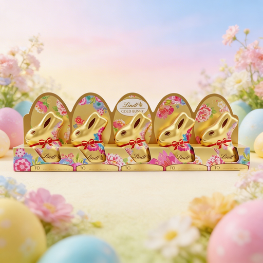 Lindt GOLD BUNNY Milk Chocolate Flowers 5 Pack 50g