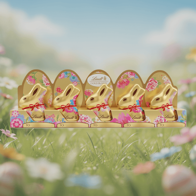 Lindt GOLD BUNNY Milk Chocolate Flowers 5 Pack 50g