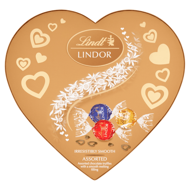 Lindt Lindor Assorted Chocolate Truffles Heart Gift Box 200g