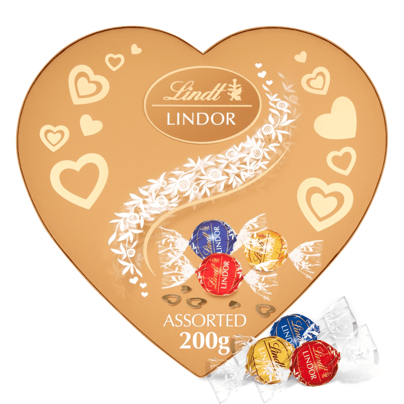 Lindt Lindor Assorted Chocolate Truffles Heart Gift Box 200g