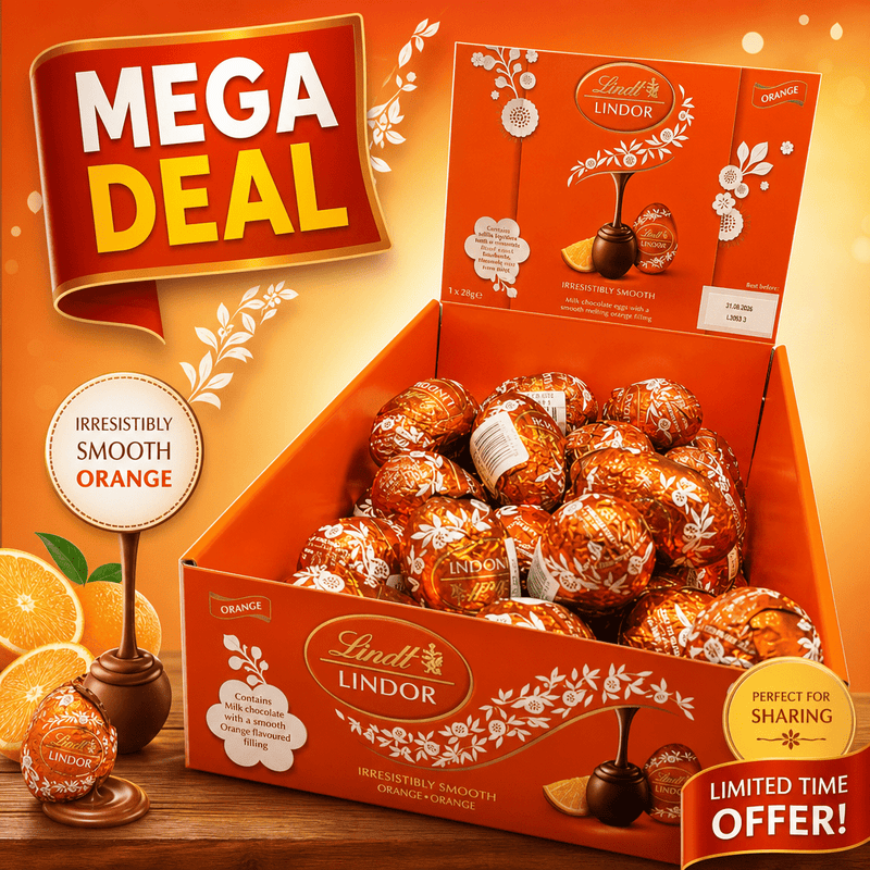 Lindt Lindor Filled Orange Chocolate Egg BULK RETAIL BOX 48x28g