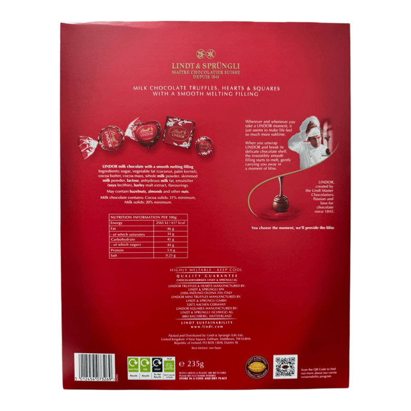 Lindt Lindor Milk Chocolate Christmas Advent Calendar 235g