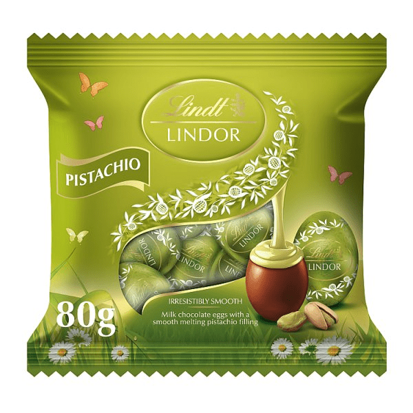 Lindt Lindor Pistachio Chocolate Easter Mini Eggs Bag 80g