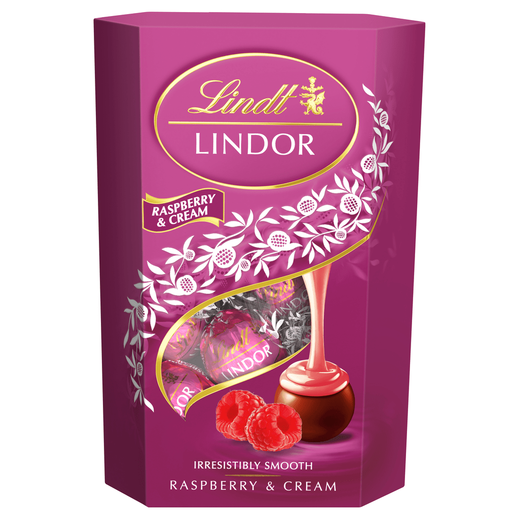 Lint Raspberry Chocolate Lindt Lindor Raspberry & Cream Milk Chocolate Truffles Box 200g — Happy ...