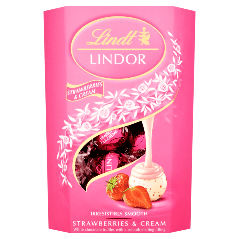 Lindt Lindor Strawberries & Cream Truffles 200g - Happy Candy UK LTD