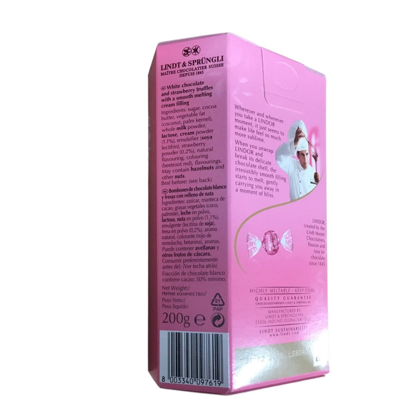 Lindt Lindor Strawberries & Cream Truffles 200g - Happy Candy UK LTD