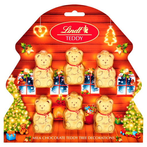 Lindt Milk Chocolate Teddy Christmas Tree Decorations 60g - Happy Candy UK LTD