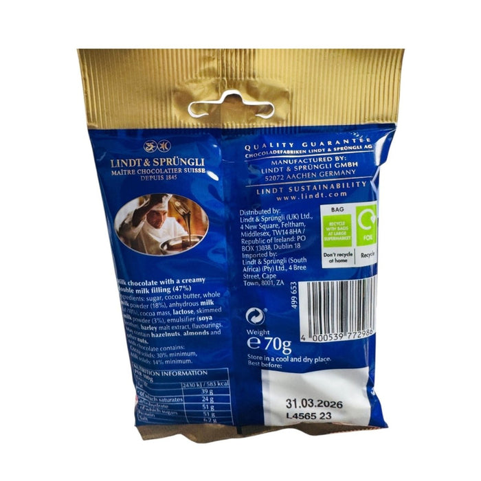 Lindt Snowdrops Milk Chocolate Bag 70g