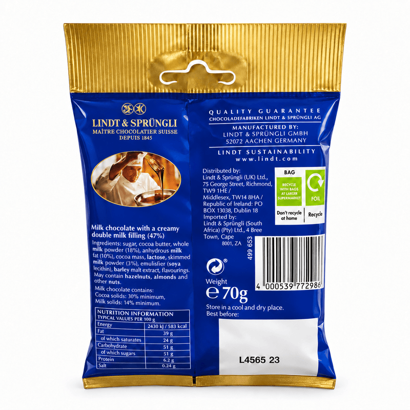 Lindt Snowdrops Milk Chocolate Bag 70g