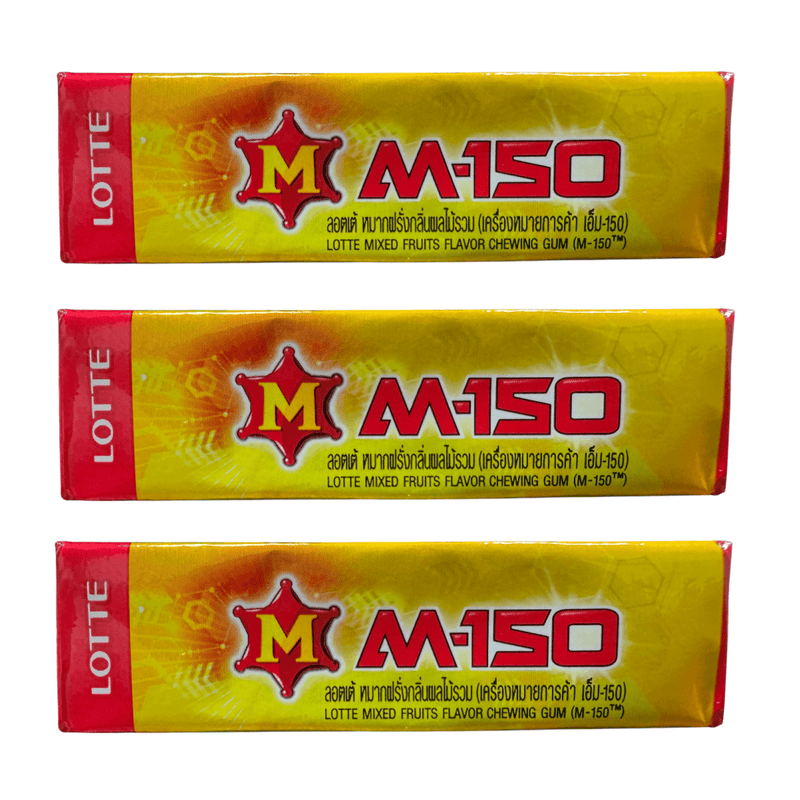 Lotte M-150 5 Stick Chewing Gum 3 Pack 3x13.5g
