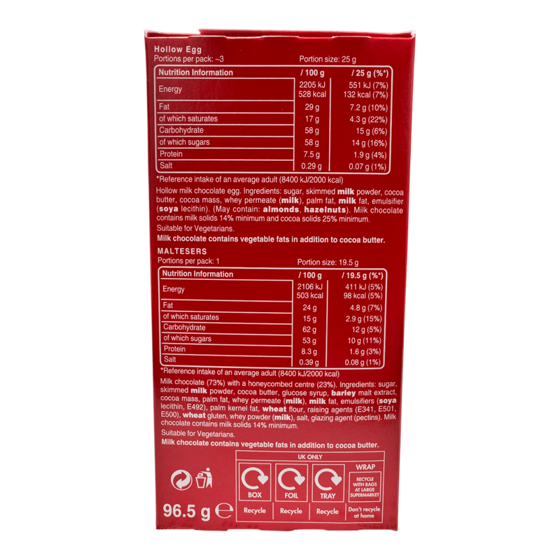 Maltesers Milk Chocolate Medium Easter Egg 96.5g