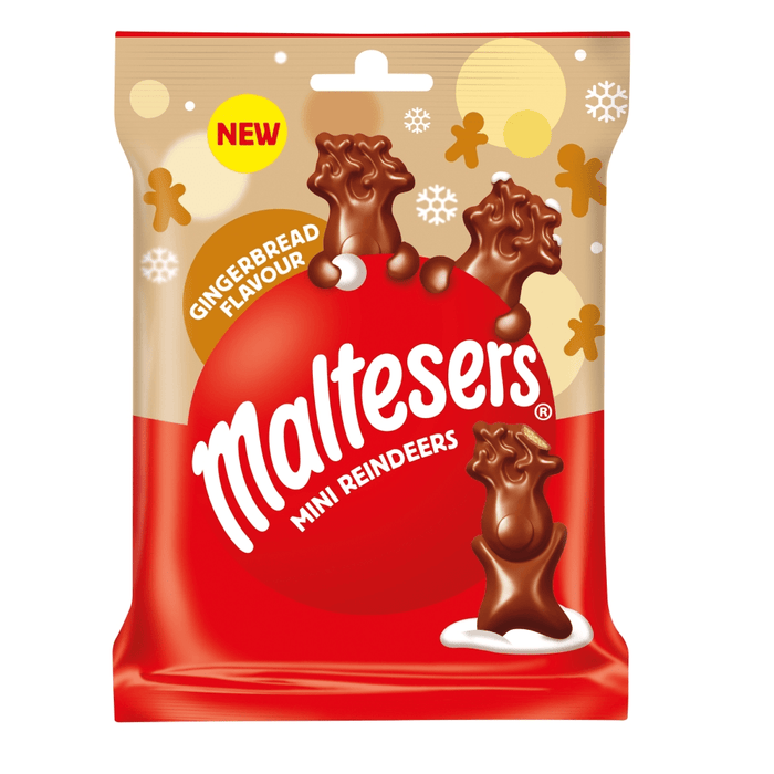 Maltesers Mini Reindeer Gingerbread Chocolate Christmas Treats Bag 59g