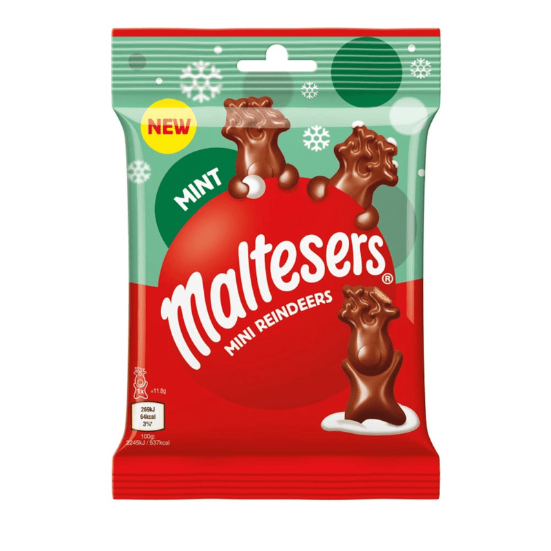 Maltesers Reindeer Chocolate Christmas Mint Mini Treats Bag 59g