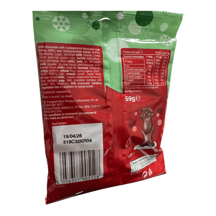 Maltesers Reindeer Chocolate Christmas Mint Mini Treats Bag 59g