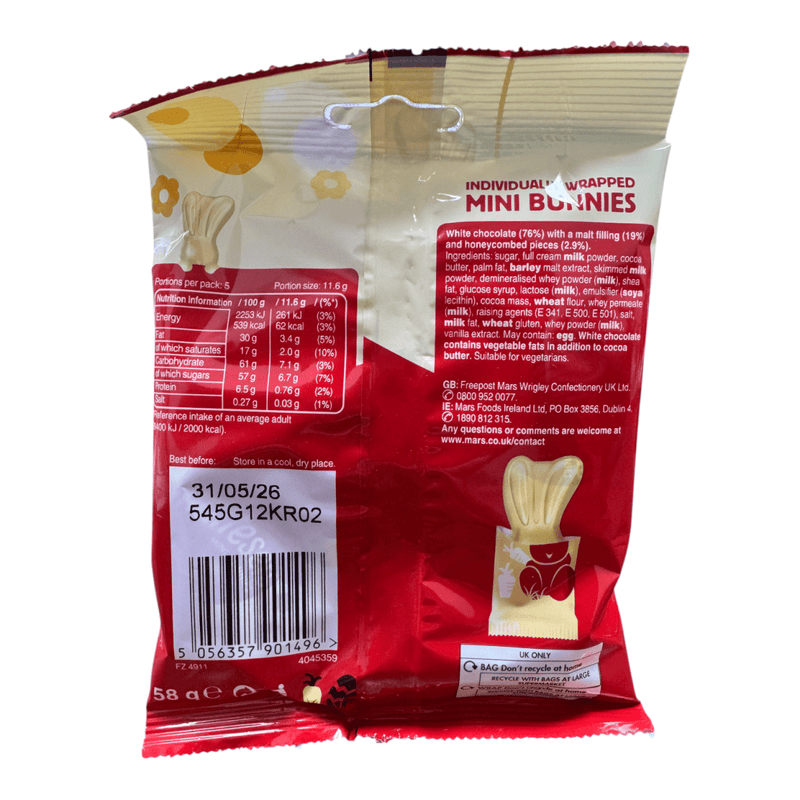 Maltesers White Chocolate Easter Mini Bunnies Bag 58g