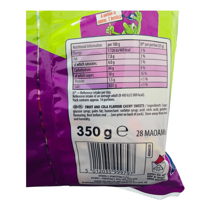 MAOAM Broom Stixx SOUR LIMITED EDITION Halloween Share Bag 350g - Happy Candy UK LTD