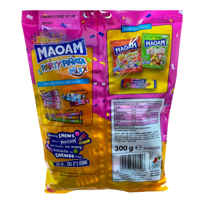 MAOAM Party Pinata Mixx 34 Piece XL Bag 300g