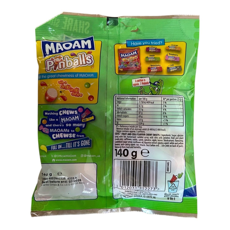Maoam Pinballs Share Bag 140g - Happy Candy UK LTD