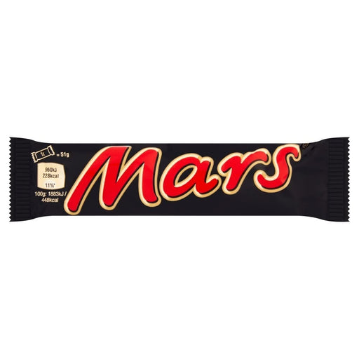 Mars Bar, Caramel, Nougat & Milk Chocolate Bar 51g - Happy Candy UK LTD