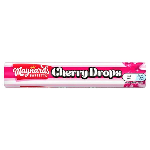 Maynards Bassetts Cherry Drops Sweets Roll 45g - Happy Candy UK LTD