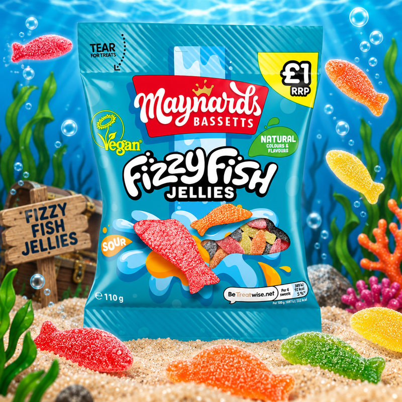 Maynards Bassetts Fizzy Fish Share Bag 110g