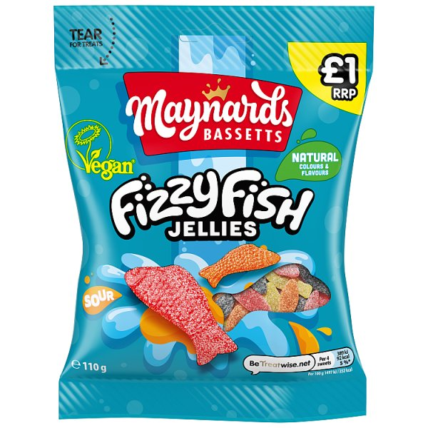 Maynards Bassetts Fizzy Fish Share Bag 110g