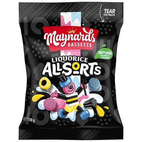 Maynards Bassetts Liquorice Allsorts Share Bag 110g