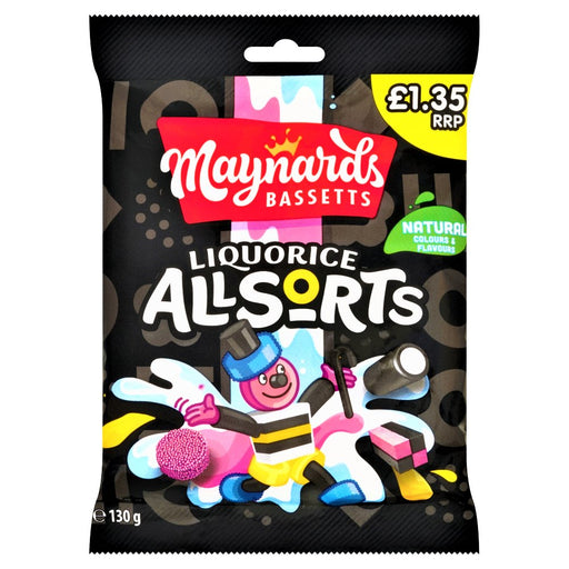 Maynards Bassetts Liquorice Allsorts Share Bag 130g - Happy Candy UK LTD