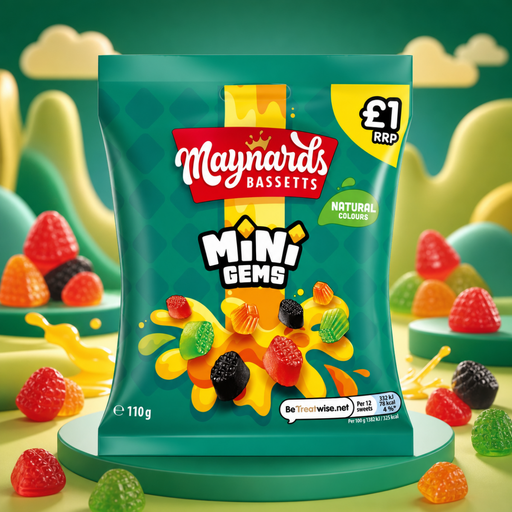 Maynards Bassetts Mini Gems Candy Bag 110g