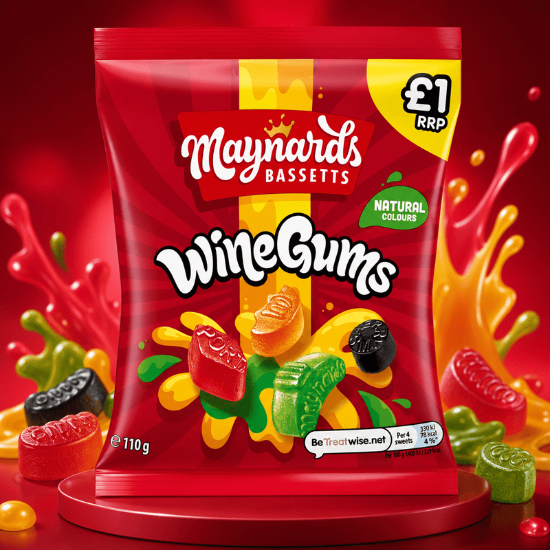 Maynards Bassetts Wine Gums Candy Bag 110g