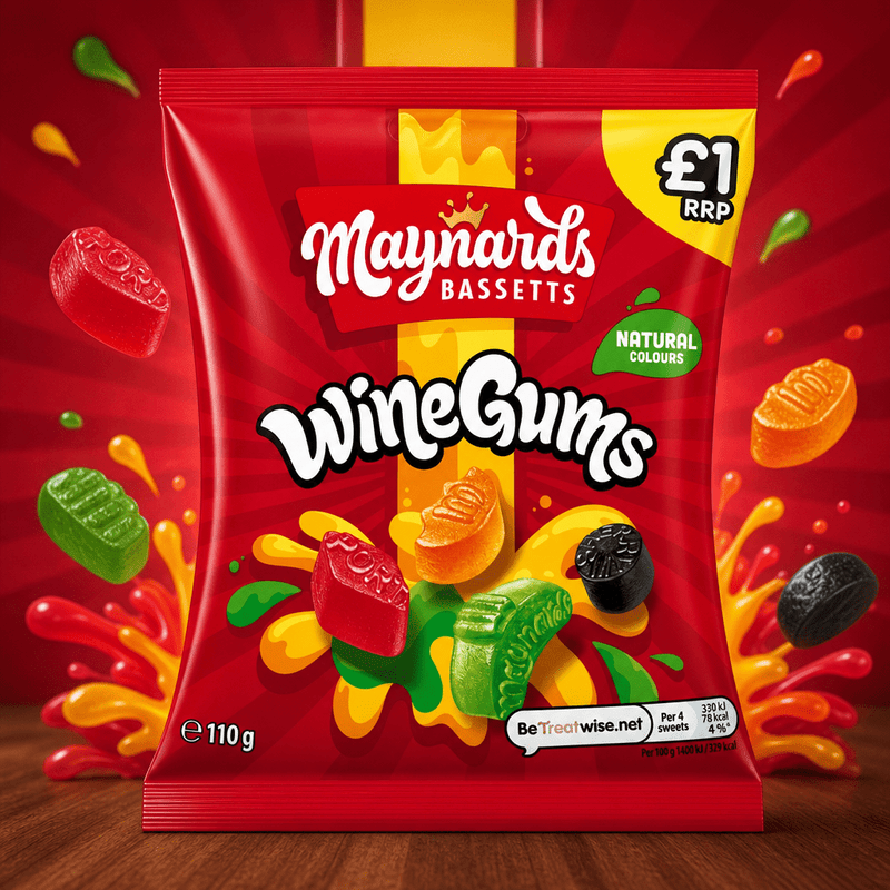 Maynards Bassetts Wine Gums Candy Bag 110g