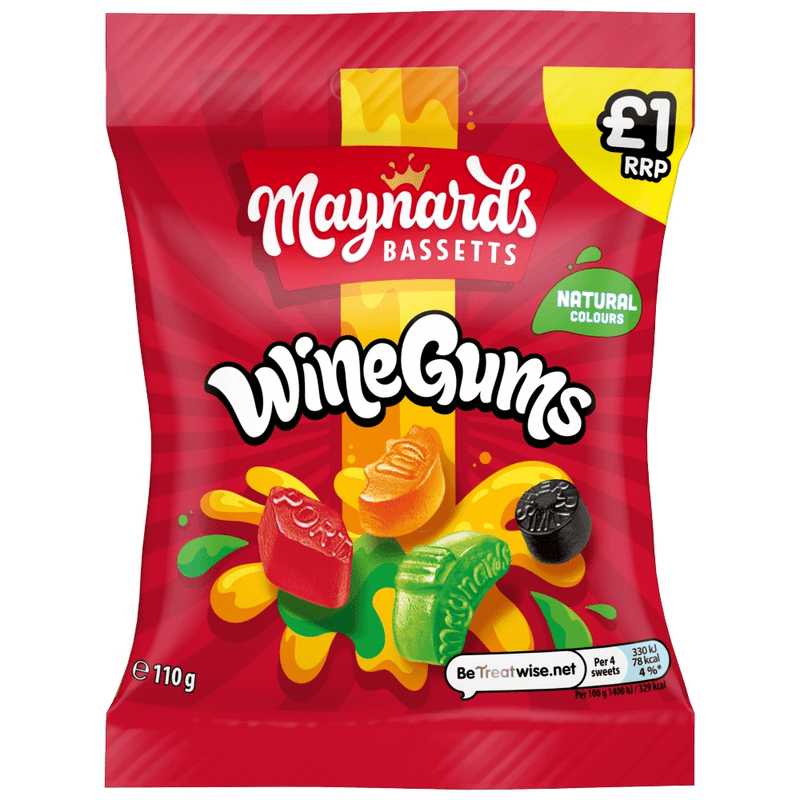 Maynards Bassetts Wine Gums Candy Bag 110g