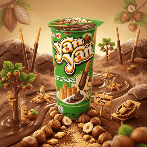 Meiji Yan Yan Hazelnut - Cocoa Dip 44g