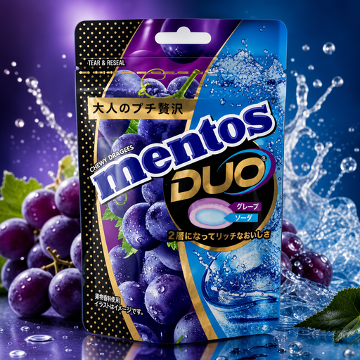 Mentos Duo Grape & Soda Chewy Dragees (JAPAN) 45g
