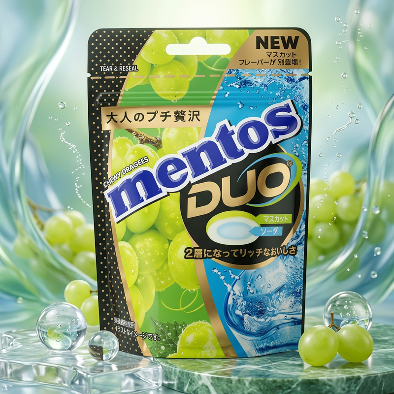 Mentos Duo Muscat Grape & Soda Chewy Dragees (JAPAN) 45g
