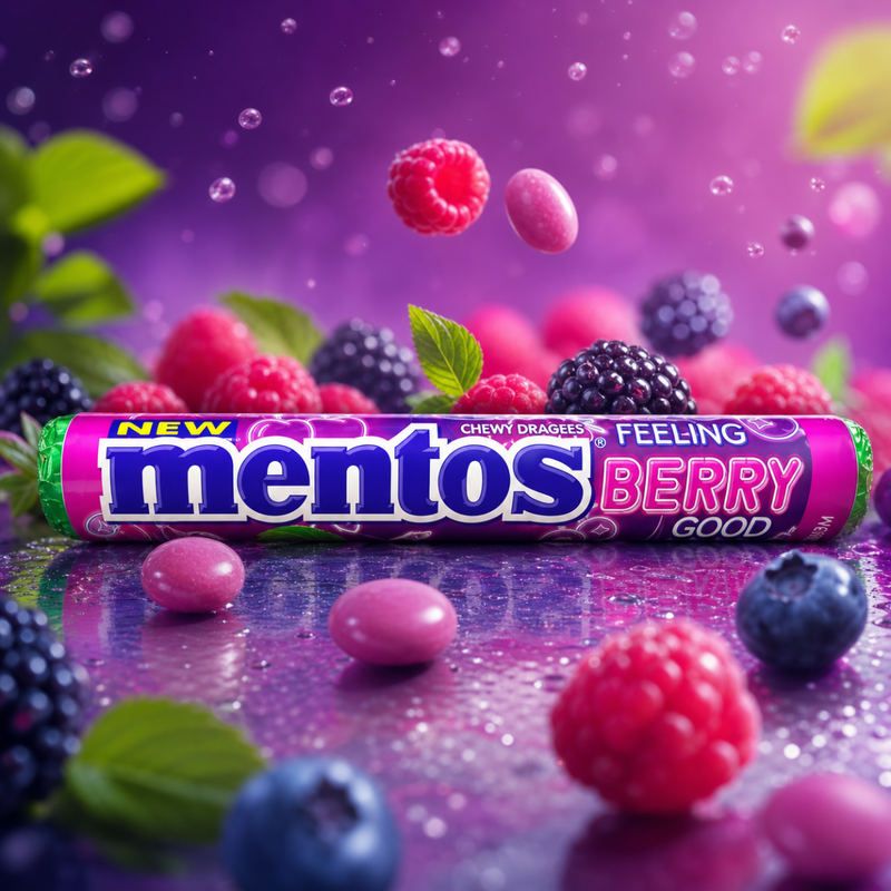 Mentos Feeling BERRY Good Chewy Dragees Roll 37.5g