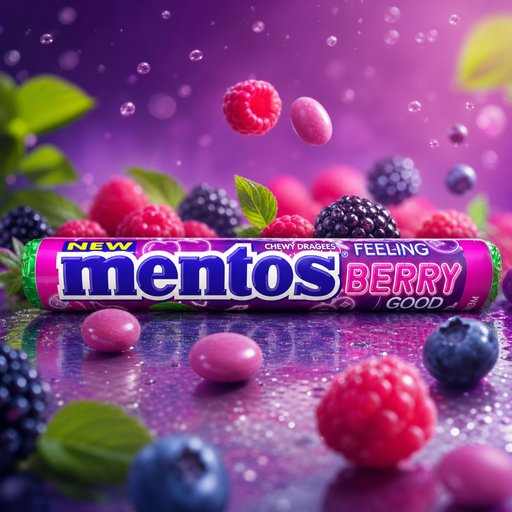 Mentos Feeling BERRY Good Chewy Dragees Roll 37.5g