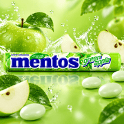 Mentos GREEN APPLE Chewy Dragees Roll 37.5g