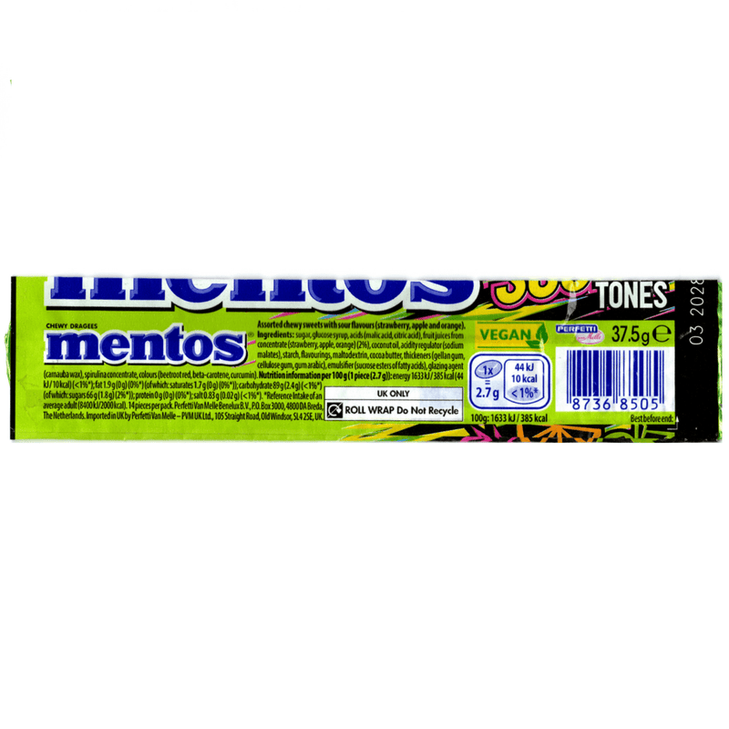 Mentos SOUR TONES Chewy Dragees Roll 38g