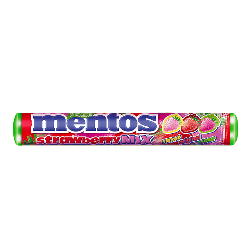 Mentos STRAWBERRY MIX Chewy Dragees Roll 37.5g