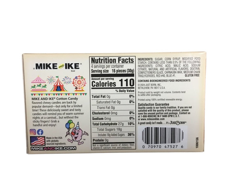 Mike and Ike Cotton Candy (USA)LIMITED EDITION 120g - Happy Candy UK LTD